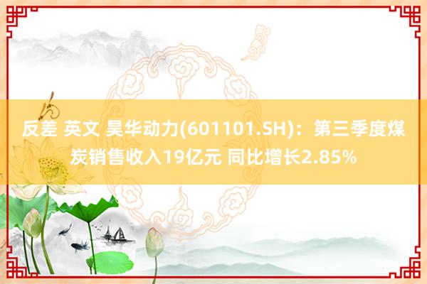 反差 英文 昊华动力(601101.SH)：第三季度煤炭销售收入19亿元 同比增长2.85%