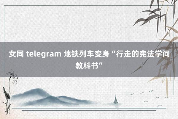 女同 telegram 地铁列车变身“行走的宪法学问教科书”