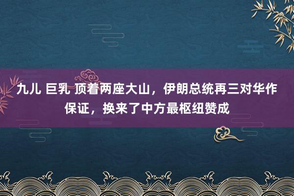 九儿 巨乳 顶着两座大山，伊朗总统再三对华作保证，换来了中方最枢纽赞成