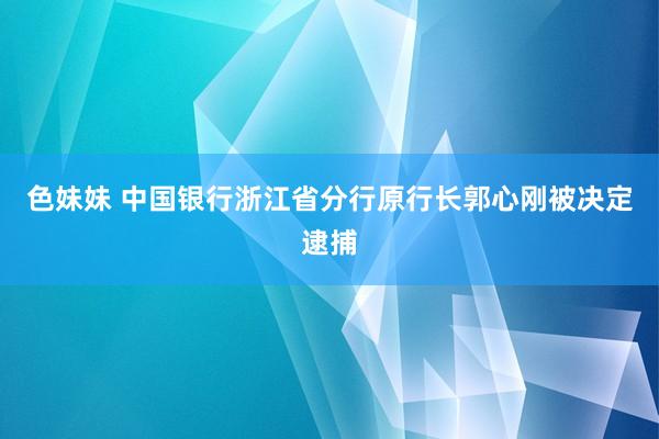 色妹妹 中国银行浙江省分行原行长郭心刚被决定逮捕