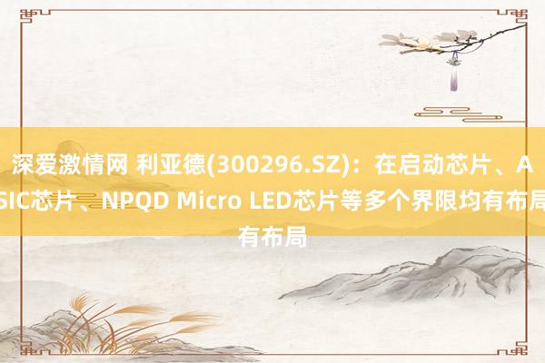 深爱激情网 利亚德(300296.SZ)：在启动芯片、ASIC芯片、NPQD Micro LED芯片等多个界限均有布局