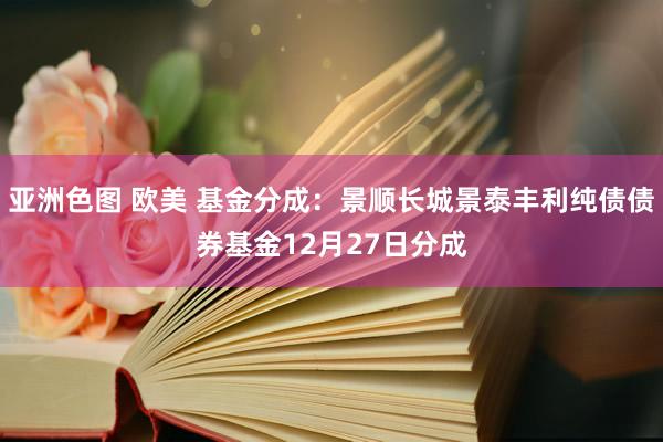 亚洲色图 欧美 基金分成：景顺长城景泰丰利纯债债券基金12月27日分成