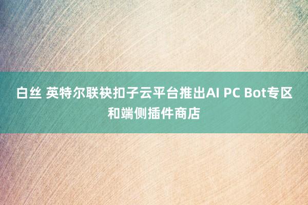 白丝 英特尔联袂扣子云平台推出AI PC Bot专区和端侧插件商店