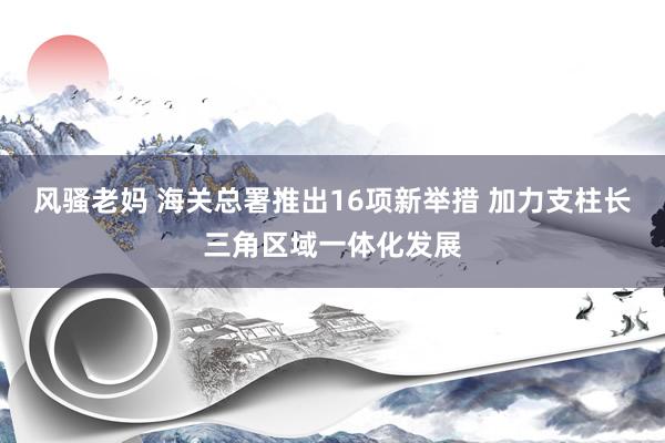 风骚老妈 海关总署推出16项新举措 加力支柱长三角区域一体化发展