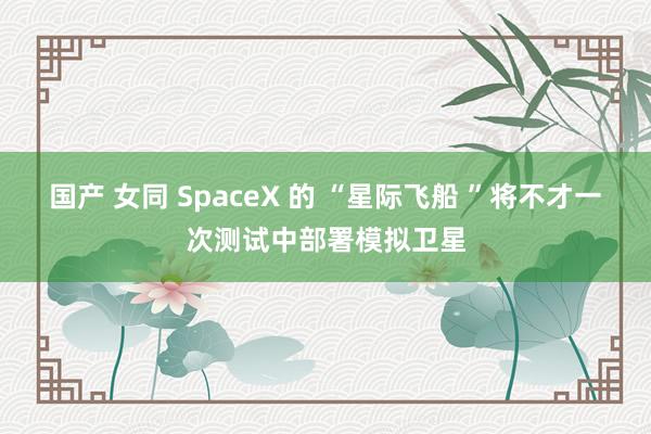 国产 女同 SpaceX 的 “星际飞船 ”将不才一次测试中部署模拟卫星