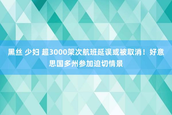 黑丝 少妇 超3000架次航班延误或被取消！好意思国多州参加迫切情景