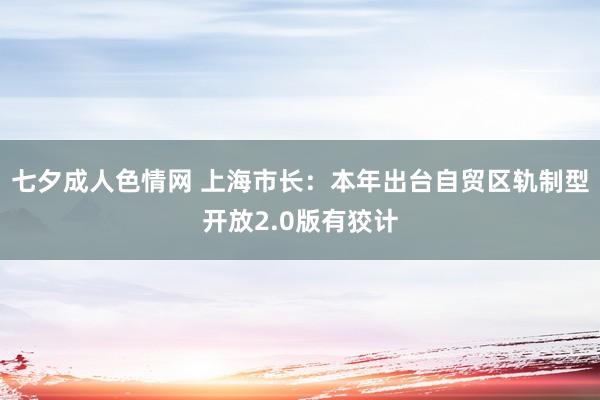 七夕成人色情网 上海市长：本年出台自贸区轨制型开放2.0版有狡计